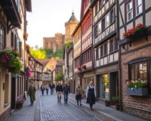 Historische Gassen in Heidelberg, Deutschland