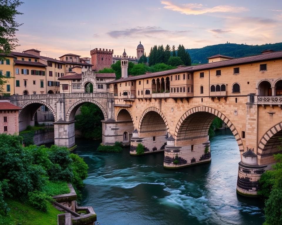 Mittelalterliche Brücken in Verona, Italien