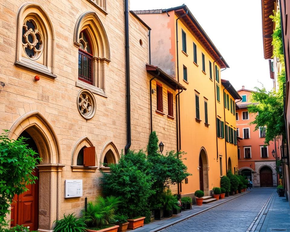 Romanische Fassaden in Lucca, Italien