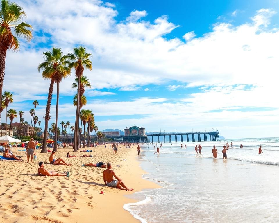 Strand und Sonne in Santa Monica, Kalifornien