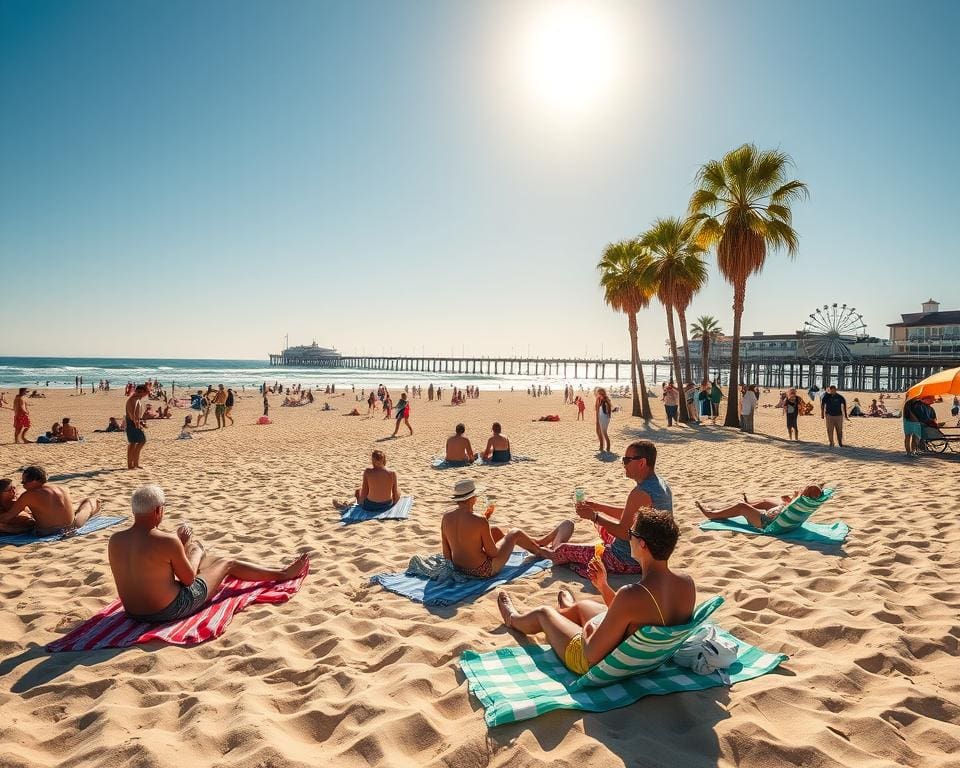 Strand und Sonne in Santa Monica, Kalifornien