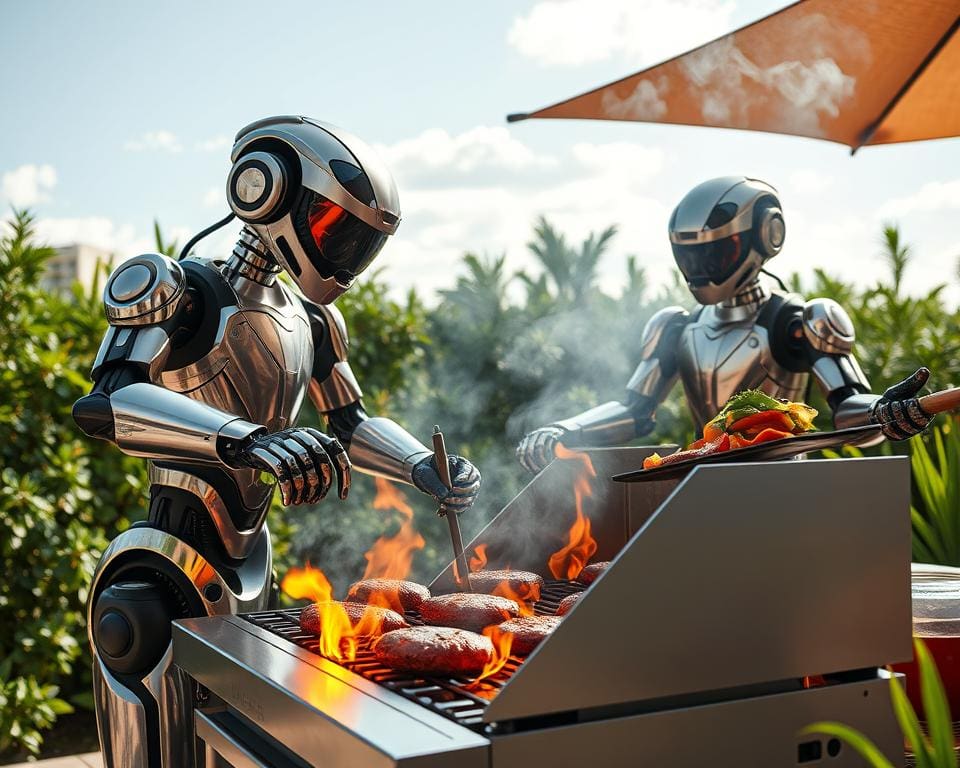 Grillroboter in Aktion
