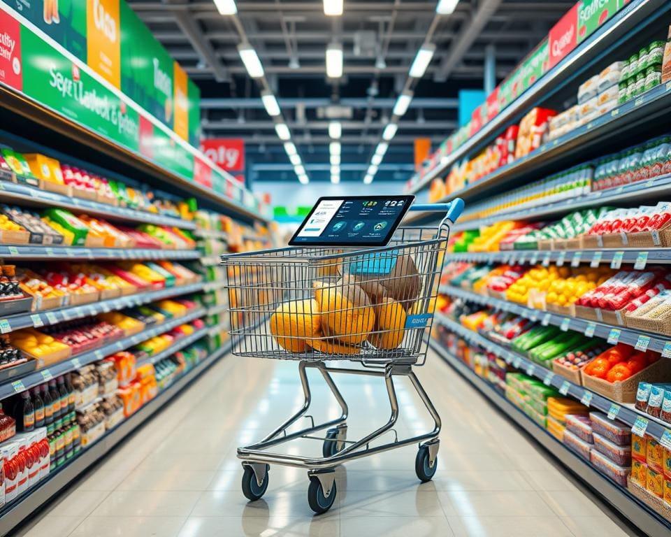 Intelligente Einkaufswagen mit Produktinfos
