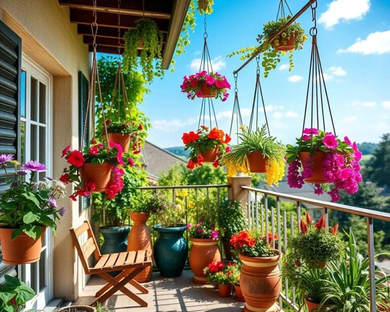 Blumenampeln selber machen: Hängende Gärten für Balkone gestalten