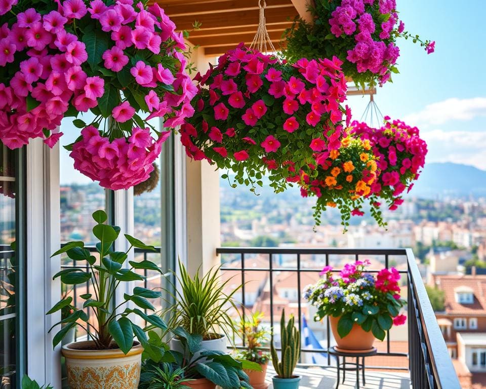 Blumenampeln und ihre Vorteile für die Balkon Begrünung