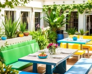 Esszimmer-Bänke von Fermob: Farbenfroher Komfort