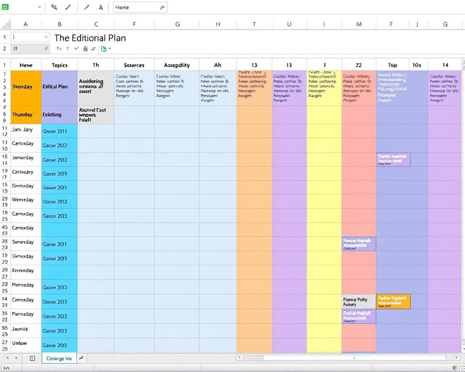 Excel Redaktionsplan