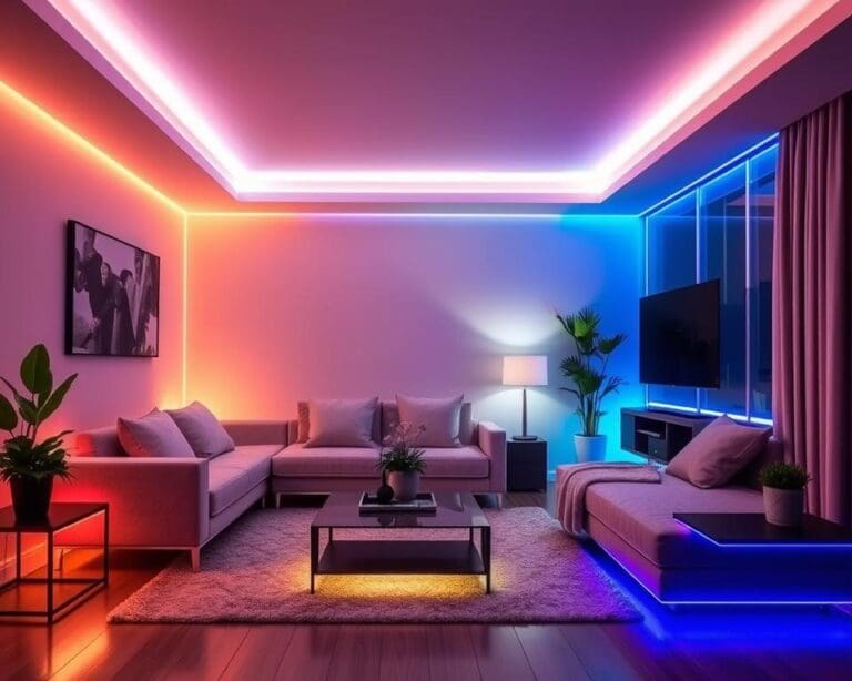 So richtest du dein Wohnzimmer mit LED-Strips ein