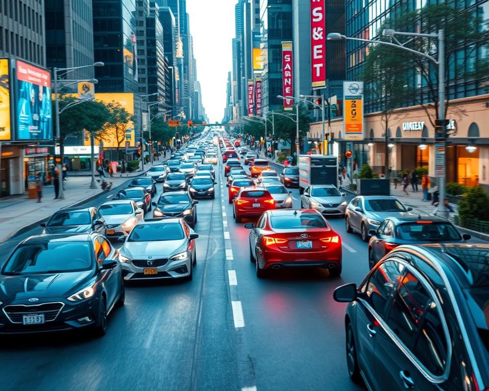 Verkehrsdichte in Städten