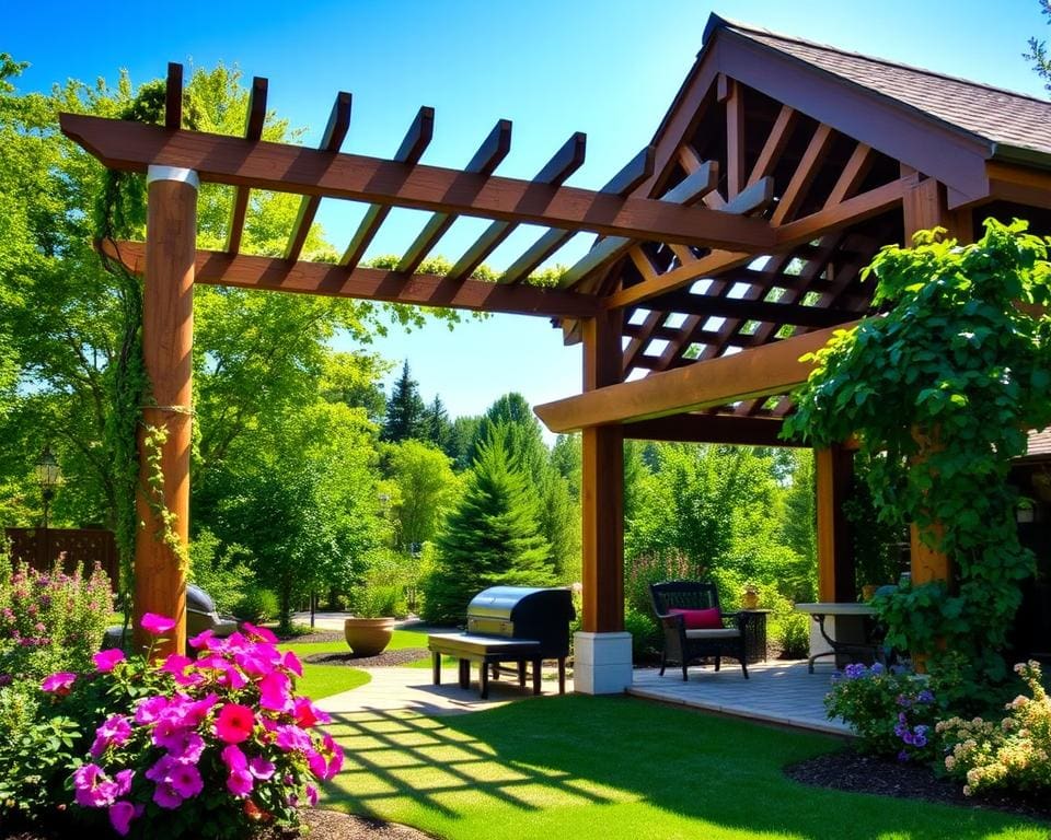 Sonnenschutz im Freien mit Pergola oder Pavillon