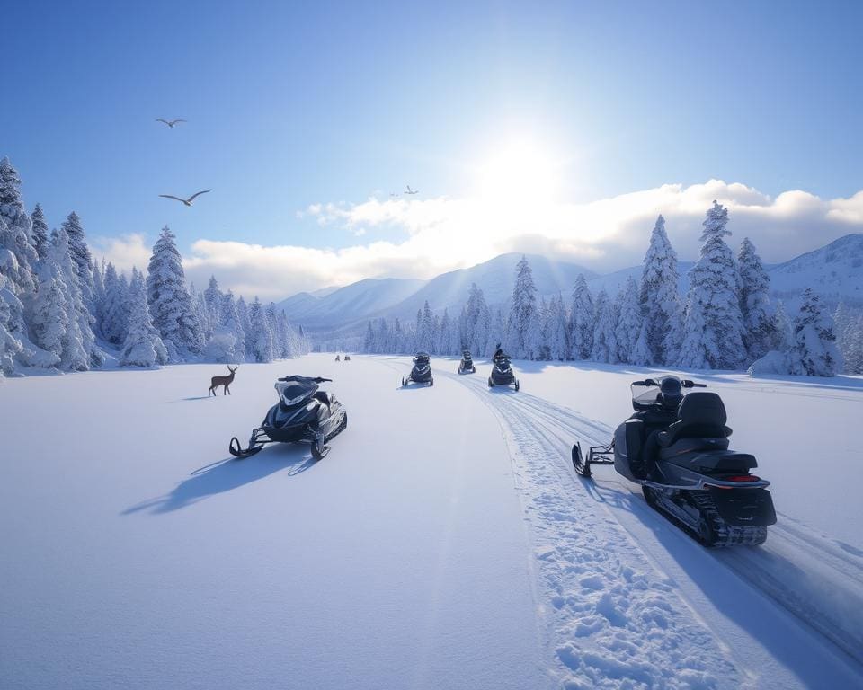 Umweltfreundlicher Wintersport mit elektrischen Schneemobilen