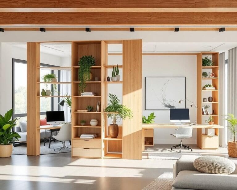 Multifunktionale Raumteiler für offene Wohnbereiche