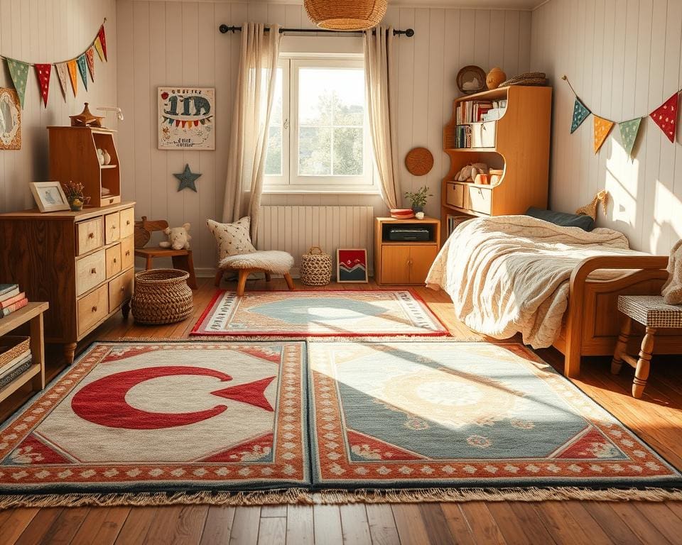 Teppiche im Vintage-Look für nostalgische Kinderzimmer