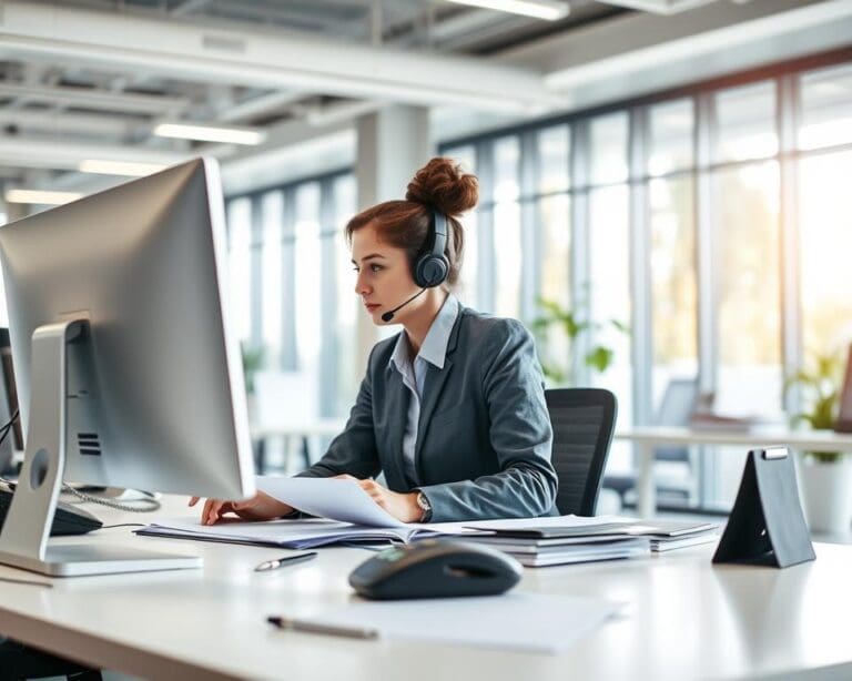 Wie arbeitet ein Kundenberater im Büro?