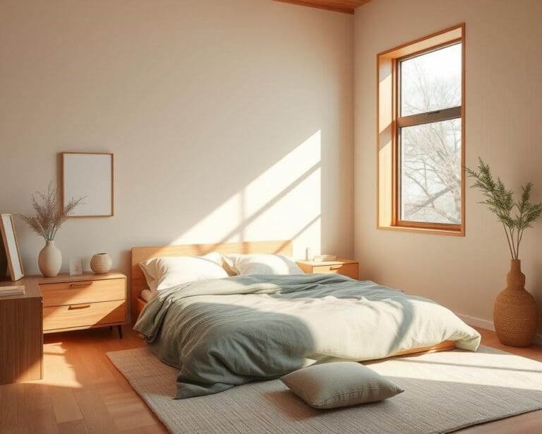 Was sind ruhige Farben für ein Japandi-Schlafzimmer?