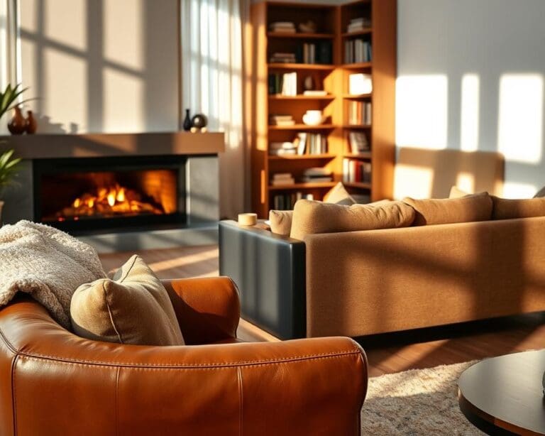 Wie kombinierst du Leder und Stoff im Wohnzimmer?