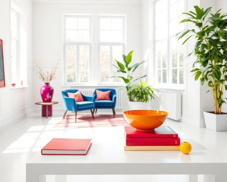 Wie kombinierst du Weiß mit kräftigen Farben?