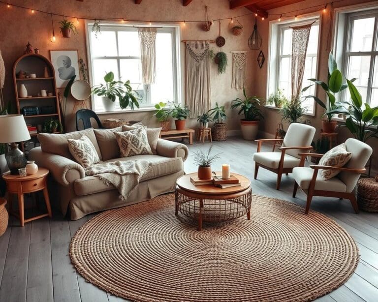 Wie richtest du ein Wohnzimmer im Boho-Stil gemütlich ein?