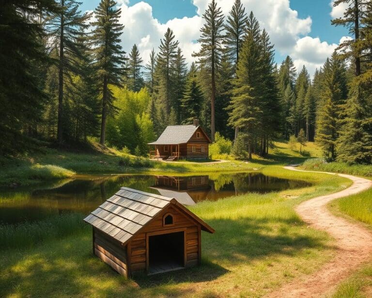 Wo liegt ein ruhiges Haus für Hunde in der Natur?