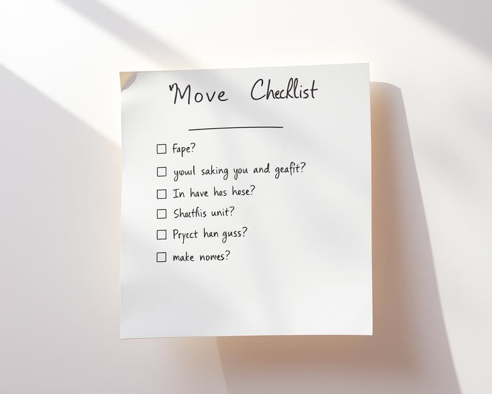 Checkliste Umzug