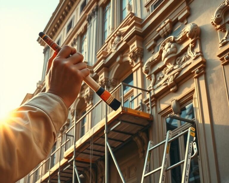 Wie arbeitet ein Maler bei Fassadengestaltung?