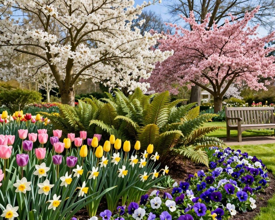 Wie kombiniert man Frühlingspflanzen im Garten?